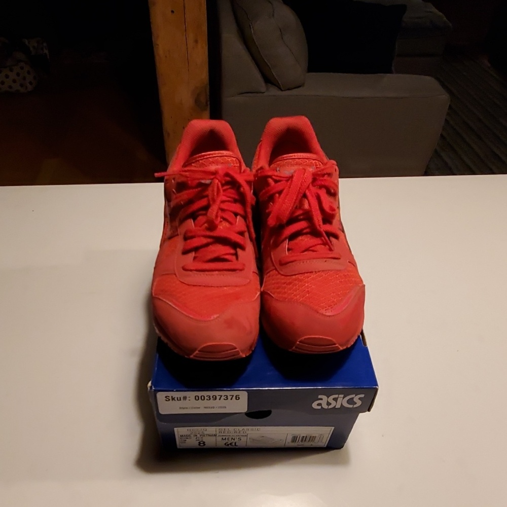 Red Mens Size 8 Asics